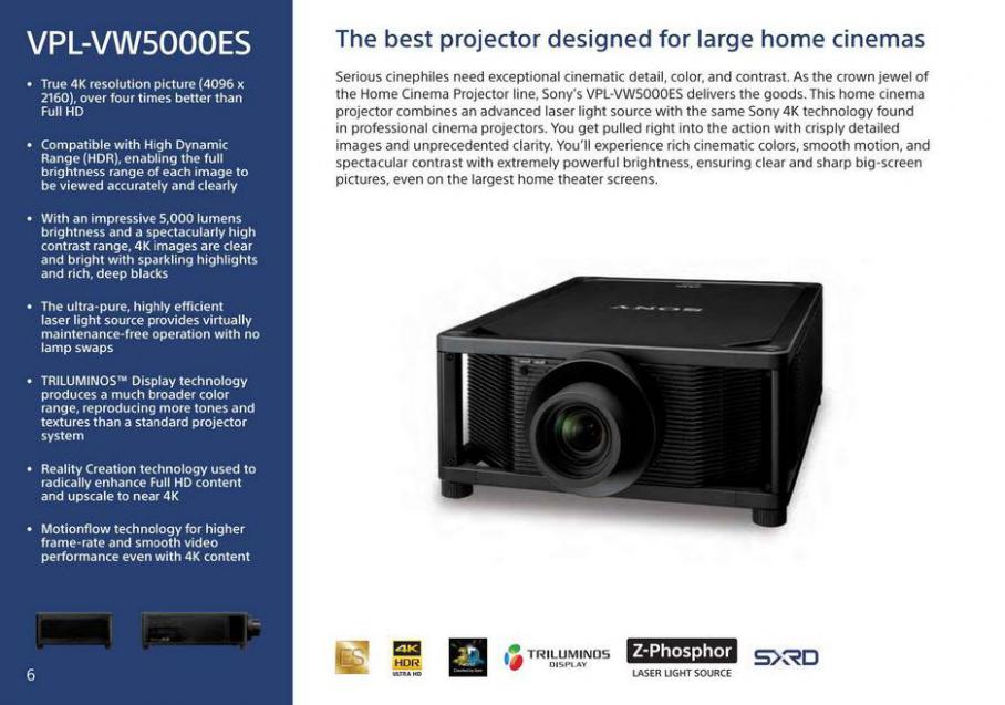 Sony Home Theater Projectors. Page 6