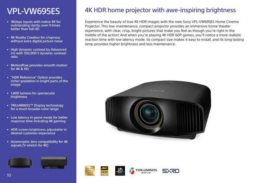 Sony Home Theater Projectors. Page 10