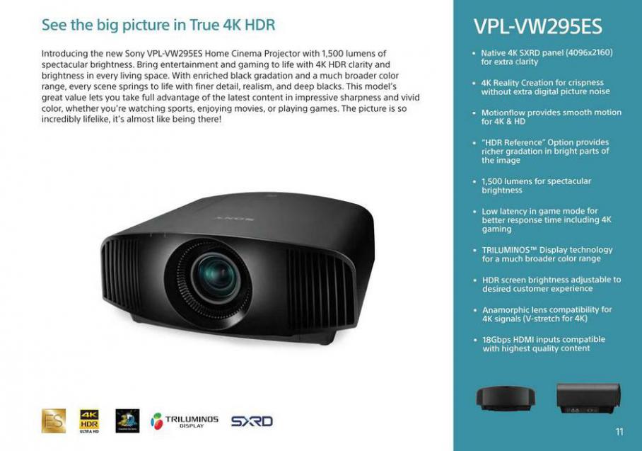 Sony Home Theater Projectors. Page 11