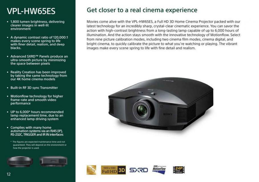 Sony Home Theater Projectors. Page 12