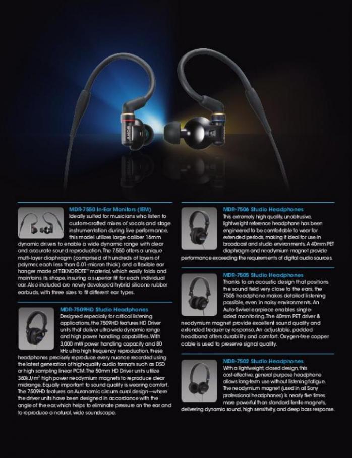 MDR 7500 Series Headphones. Page 3