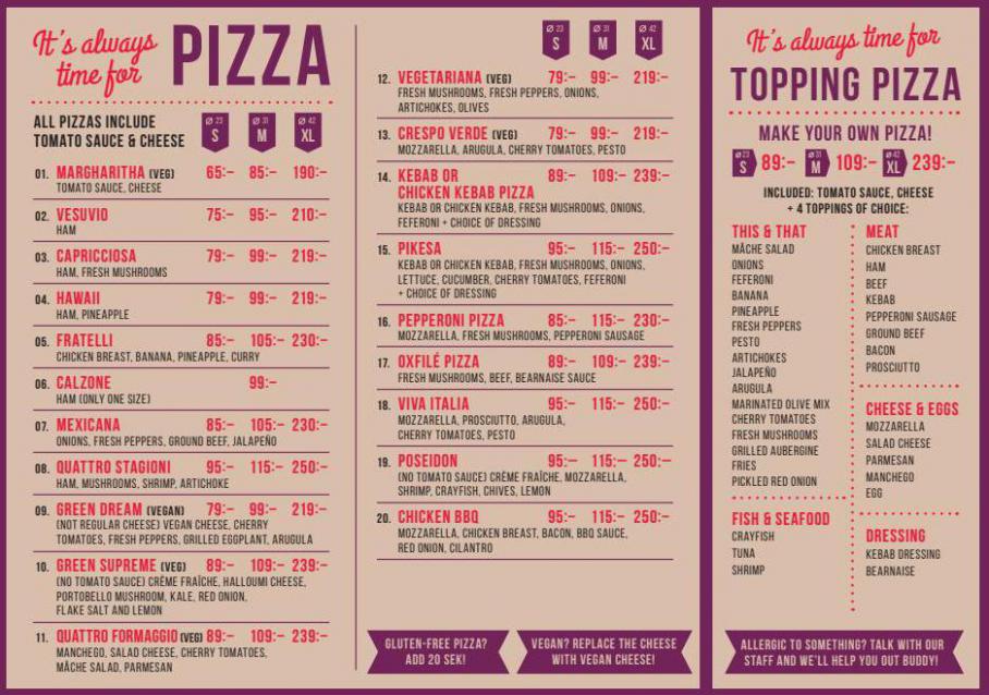 I Love Pizza Meny. I Love Pizza (2021-11-30-2021-11-30)