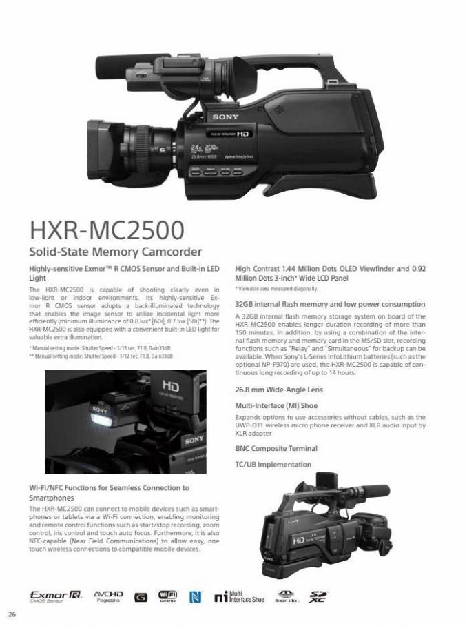 Professional Camcorder Family. Page 26