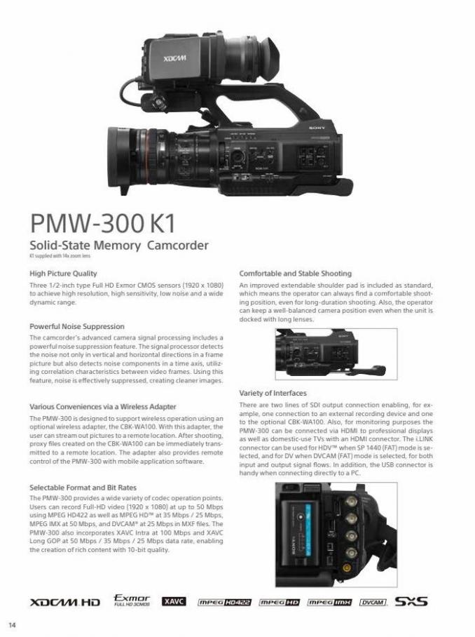 Professional Camcorder Family. Page 14