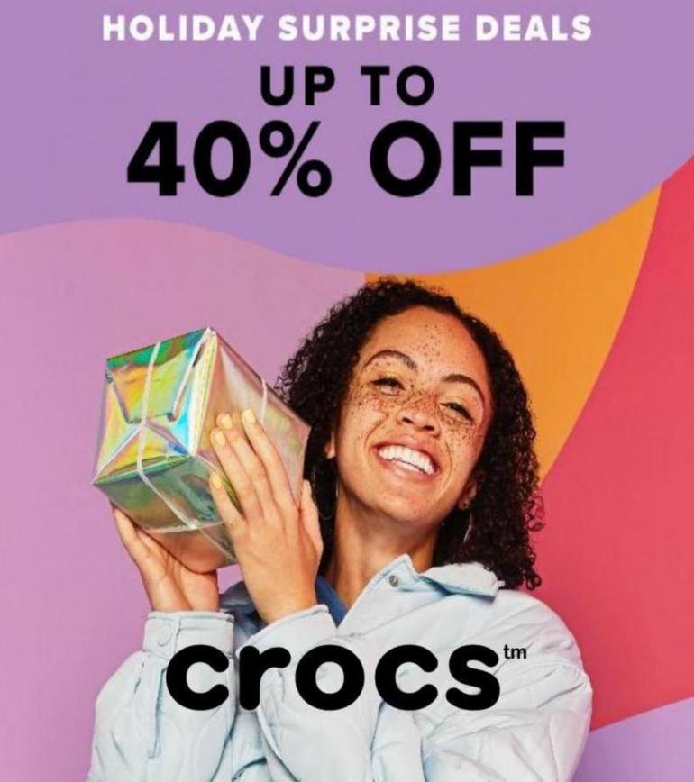 Surprise! Up to 40% off selected styles. Crocs (2021-12-24-2021-12-24)
