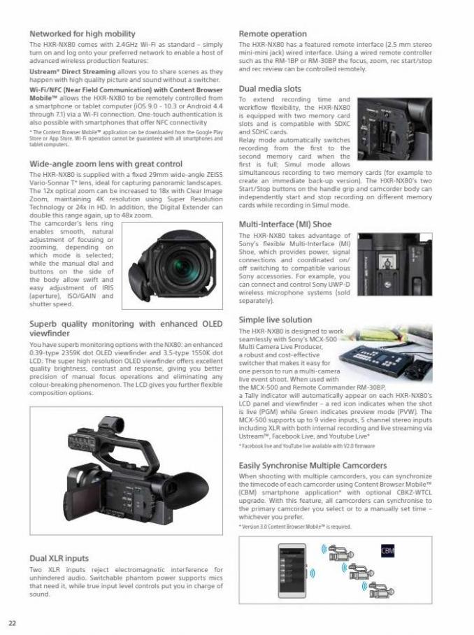 Professional Camcorder Family. Page 22