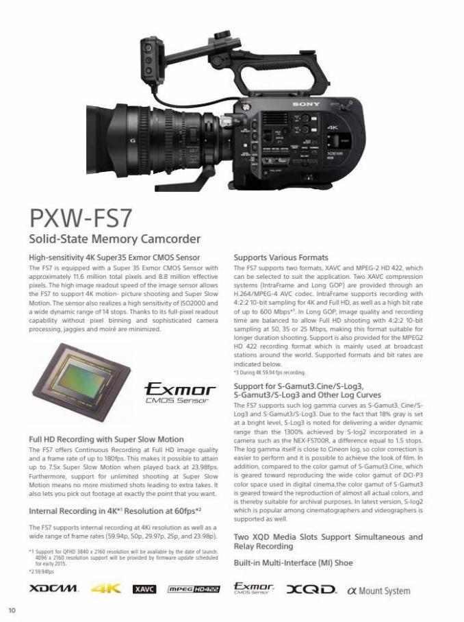 Professional Camcorder Family. Page 10