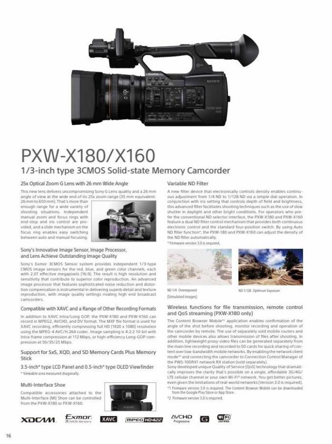 Professional Camcorder Family. Page 16