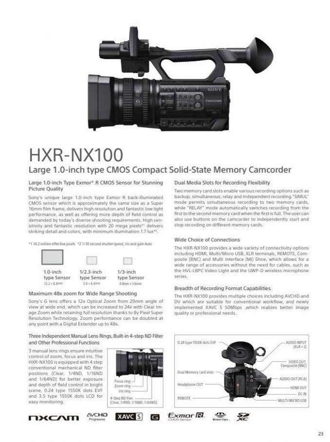 Professional Camcorder Family. Page 23