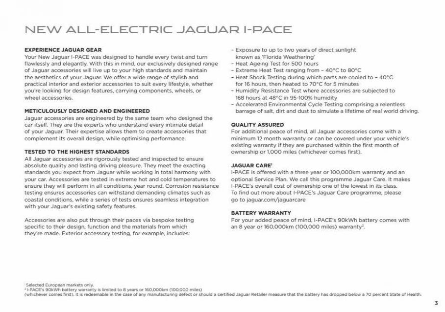 Jaguar New All Electric & Jaguar I-Pace. Page 3