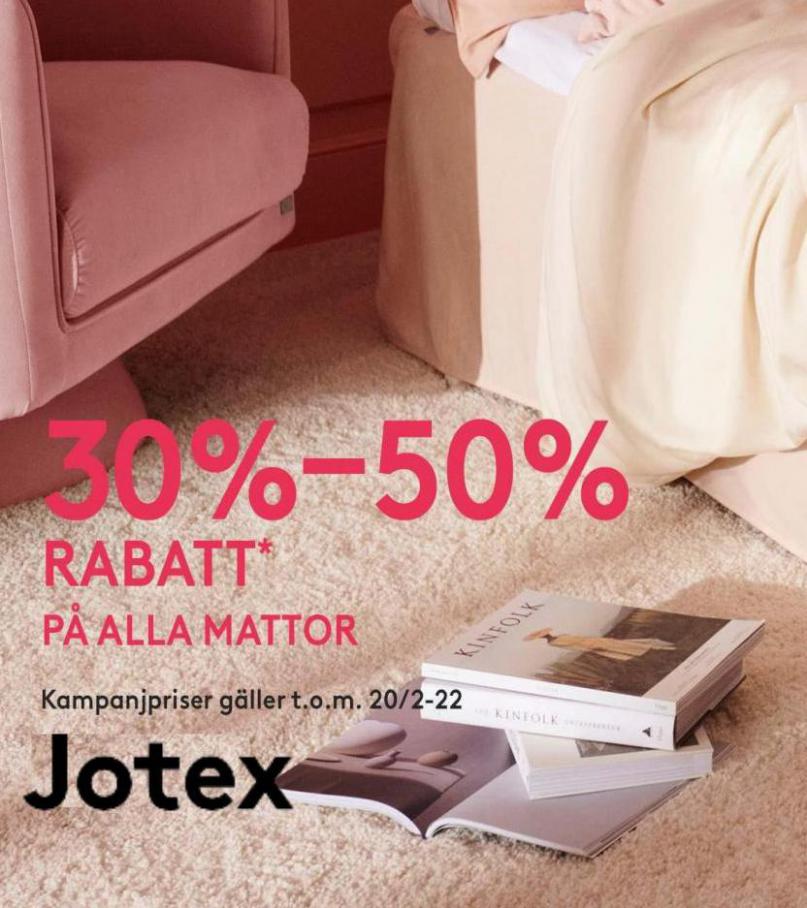 30%–50% rabatt på alla mattor. Jotex (2022-02-22-2022-02-22)