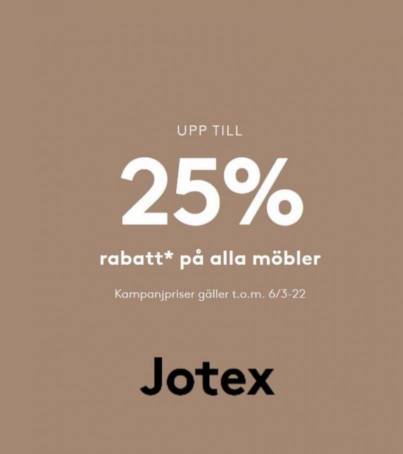 Designdeals! Upp till 25% rabatt. Jotex (2022-03-06-2022-03-06)