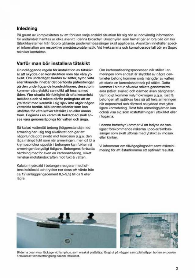 Sopro tätskiktssystem för pooler & bassänger. Page 3