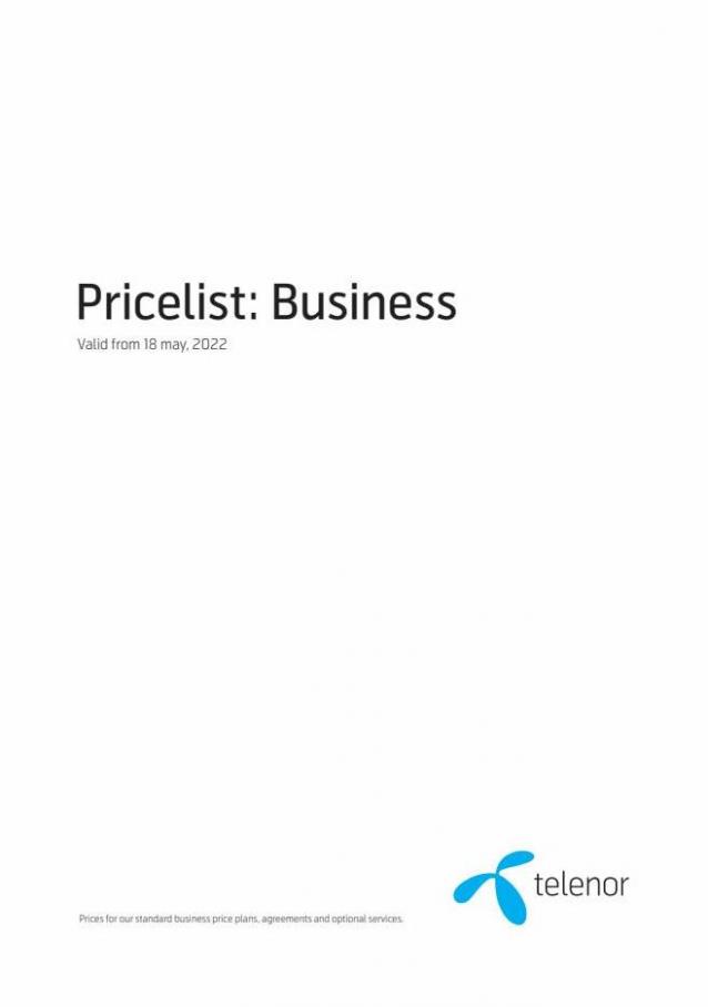 Pricelist: Business. Telenor (2022-06-30-2022-06-30)