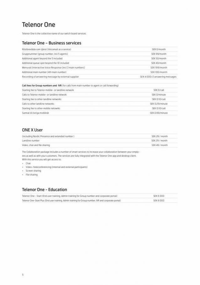 Pricelist: Business. Page 5