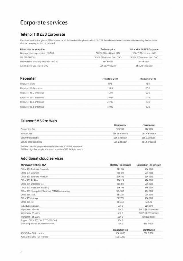 Pricelist: Business. Page 7