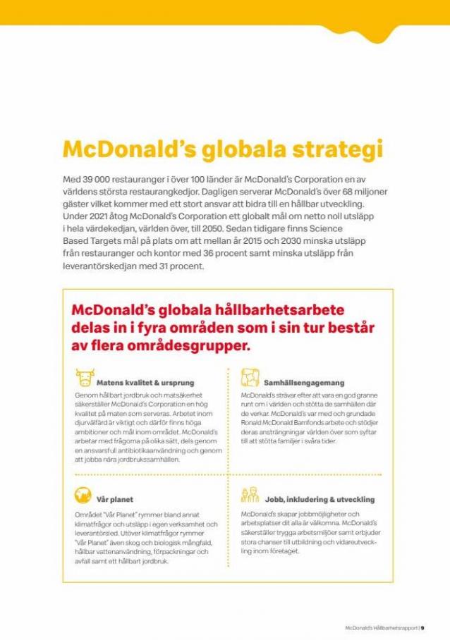 McDonald’s Hållbarhetsrapport 2021. Page 9