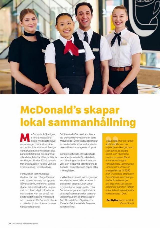 McDonald’s Hållbarhetsrapport 2021. Page 24