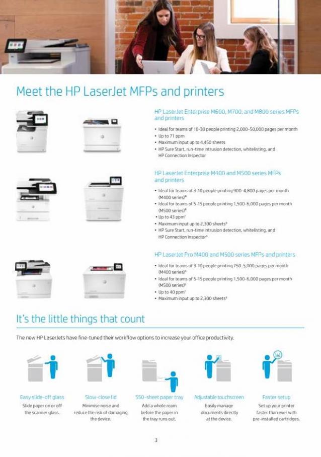 HP LaserJet MFPs and printers. Page 3