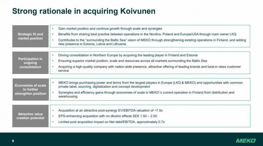 Presentation aquisition Koivunen 2022. Page 9