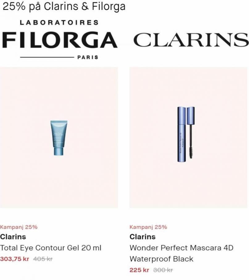 25% på Clarins & Filorga. Page 28