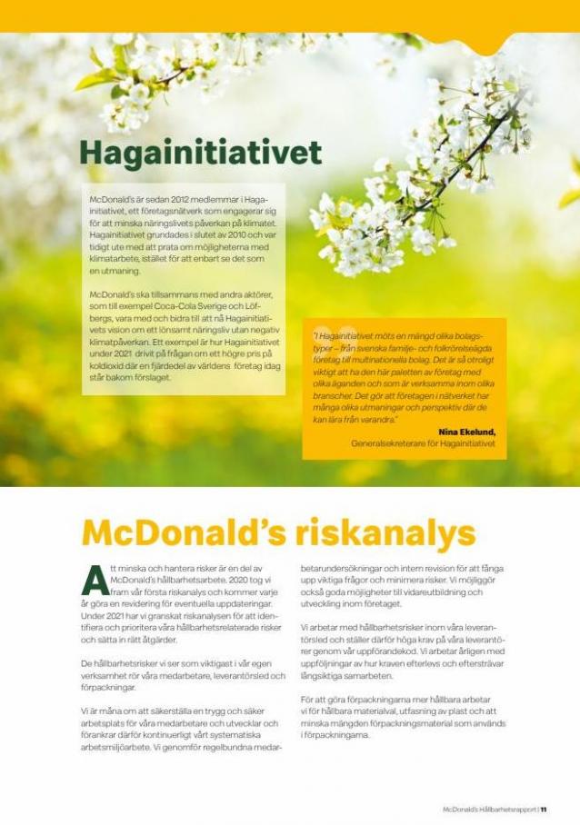 McDonald’s Hållbarhetsrapport 2021. Page 11