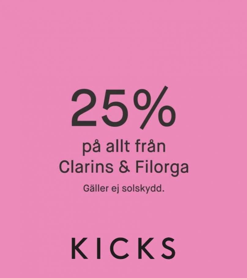 25% på Clarins & Filorga. Kicks (2022-07-31-2022-07-31)