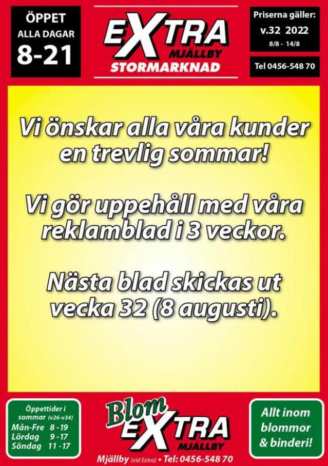 Extra Mjällby Stormarknad veckans blad. Extra Mjällby Stormarknad (2022-07-24-2022-07-24)