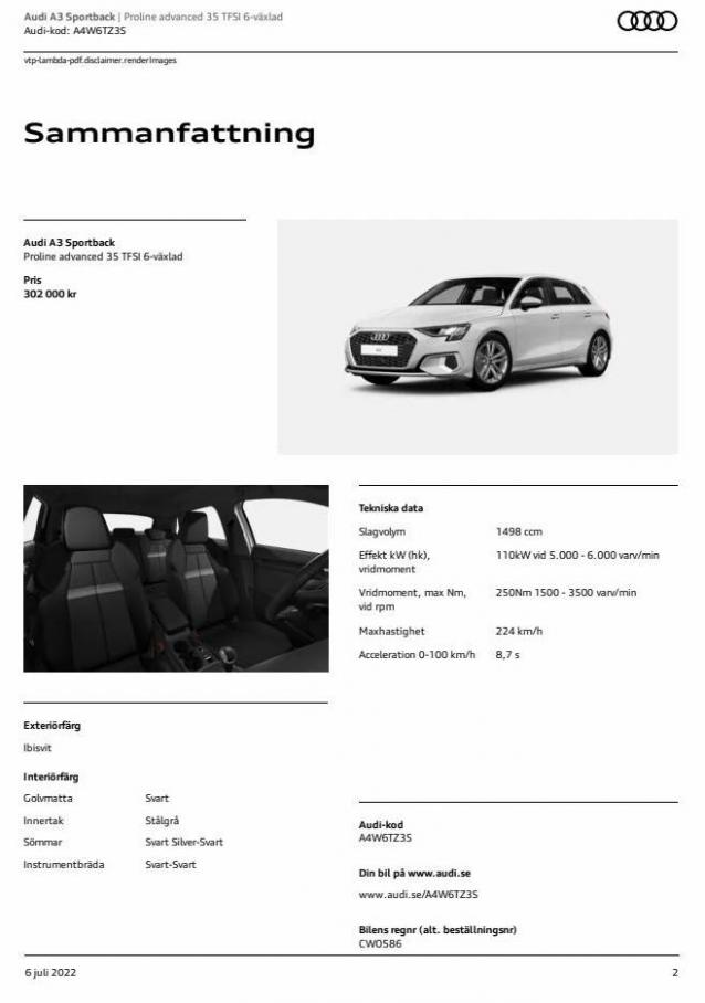 Audi A3 Sportback. Page 2