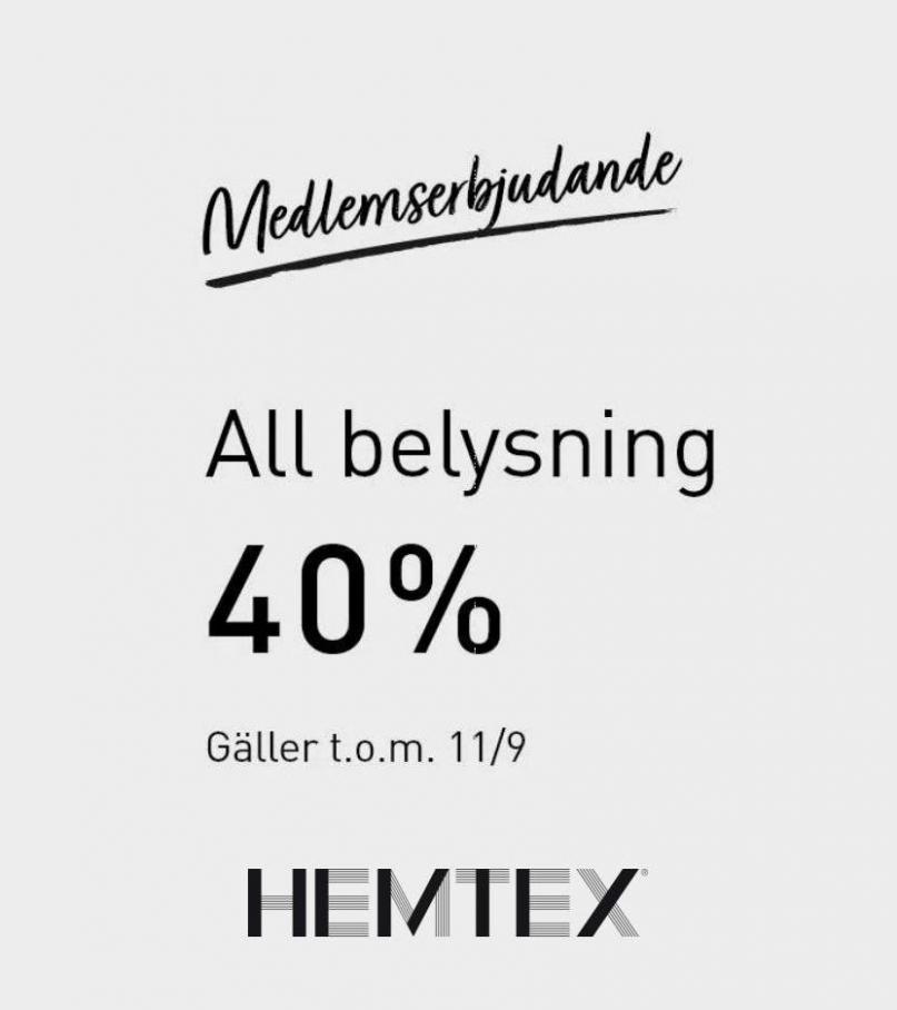 Lampor & Belysning - All Belysning 40%. Hemtex (2022-09-11-2022-09-11)
