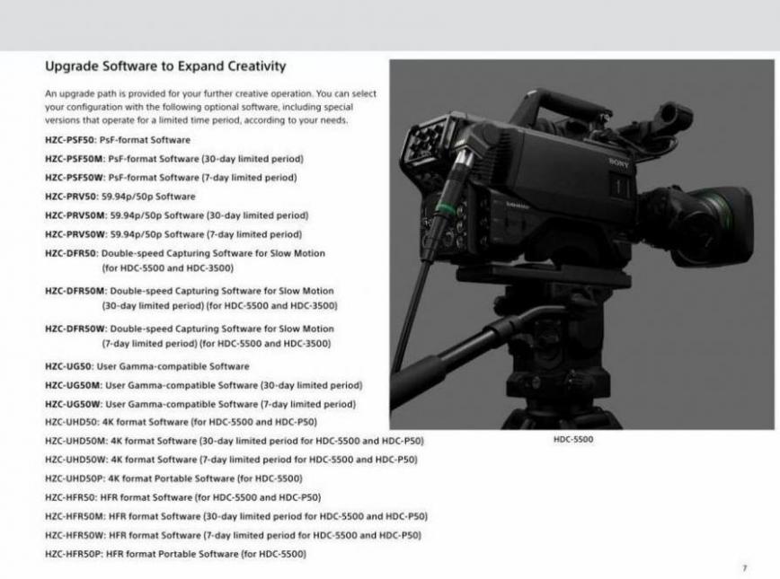 Sony HDC Series. Page 7