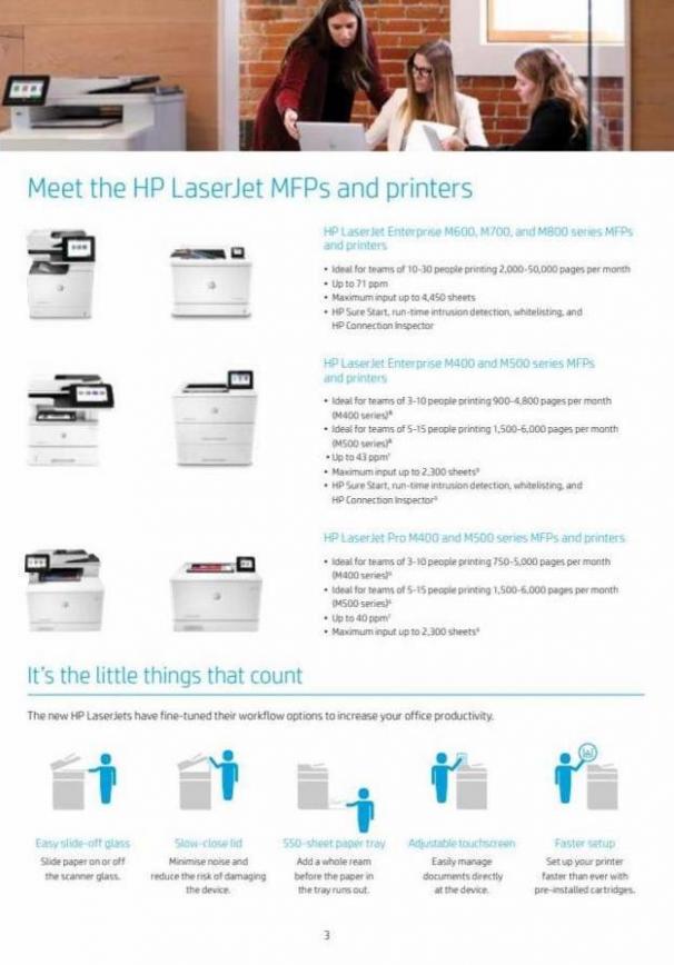HP LaserJet MFPs and printers. Page 3