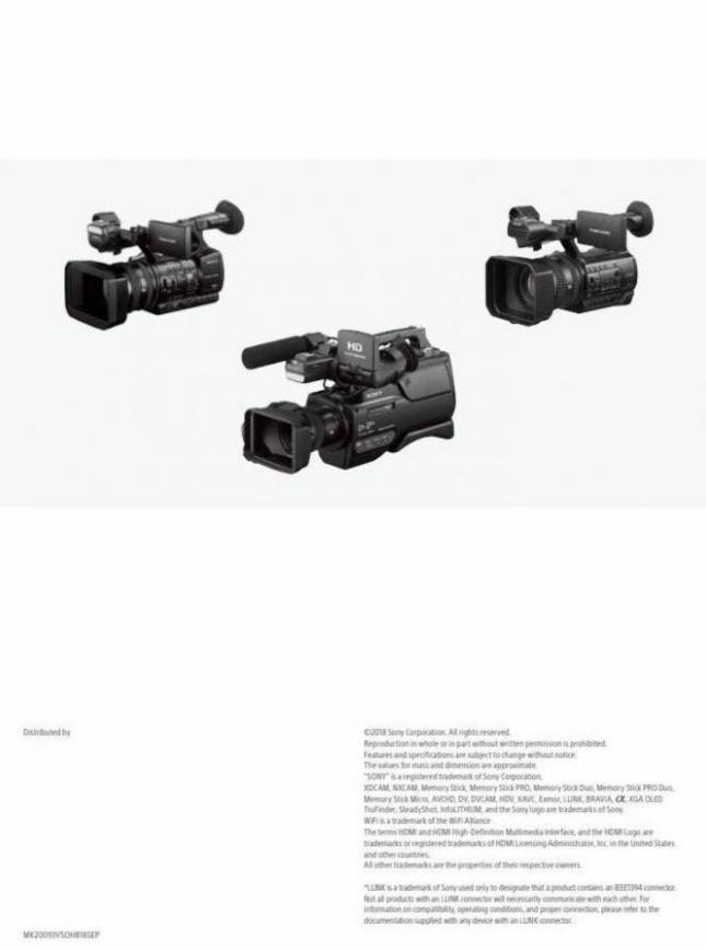 Sony Professional Camcorder Family. Page 36