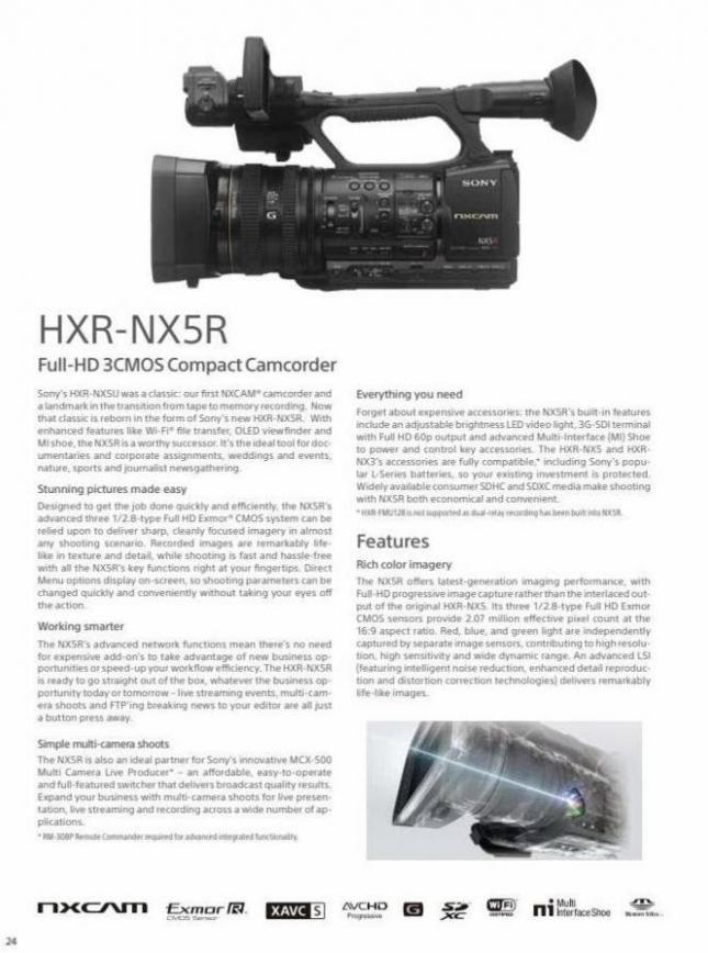 Sony Professional Camcorder Family. Page 24