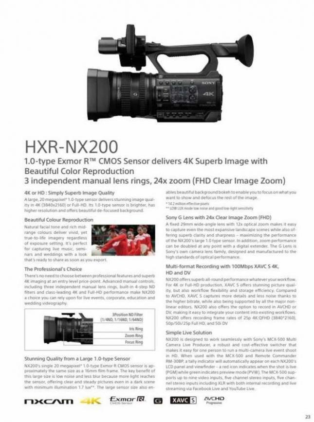 Sony Professional Camcorder Family. Page 23