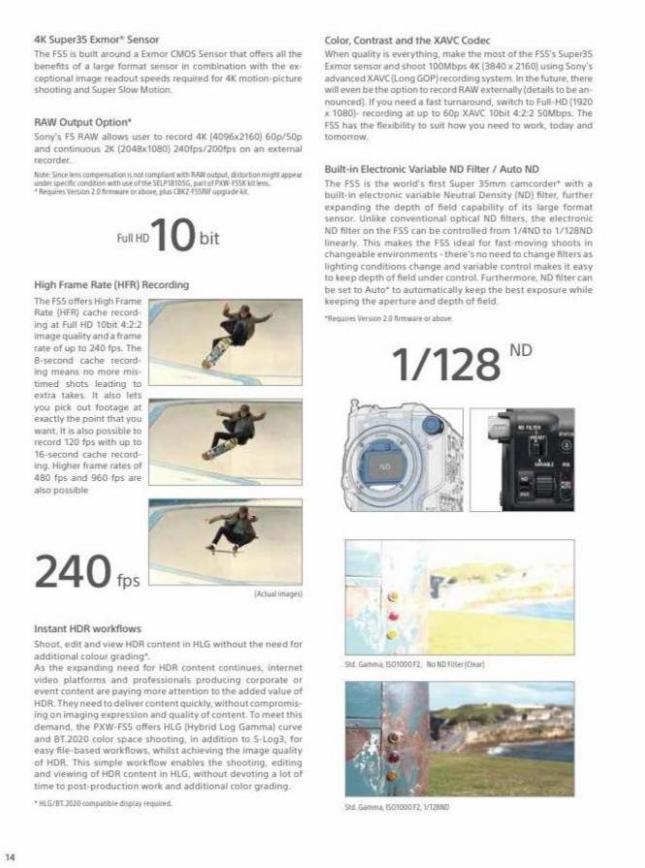 Sony Professional Camcorder Family. Page 14