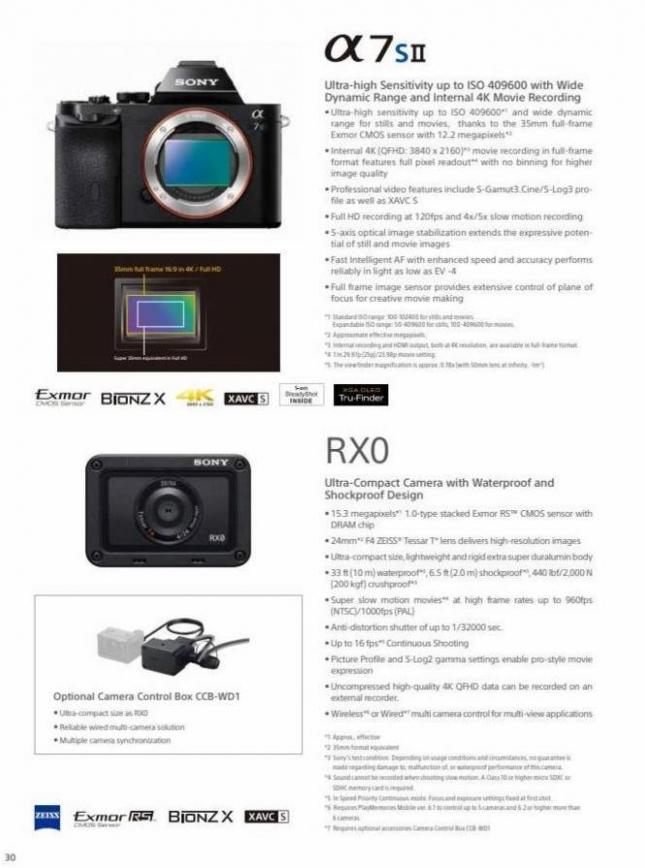 Sony Professional Camcorder Family. Page 30