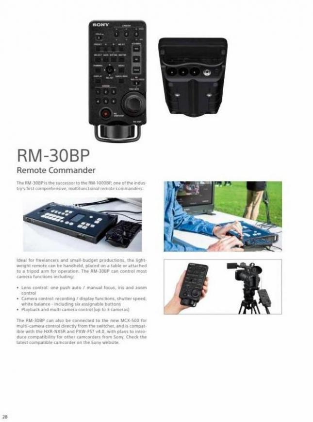 Sony Professional Camcorder Family. Page 28