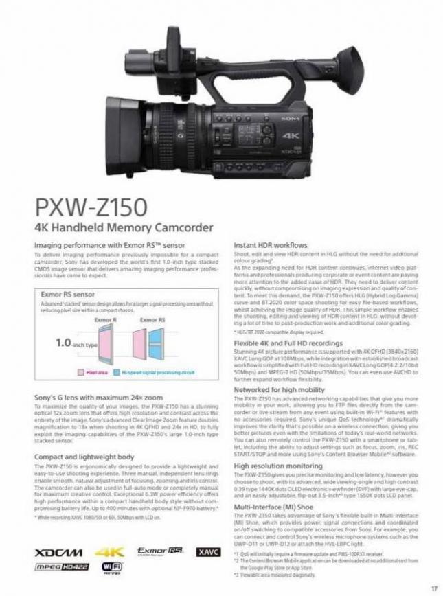 Sony Professional Camcorder Family. Page 17
