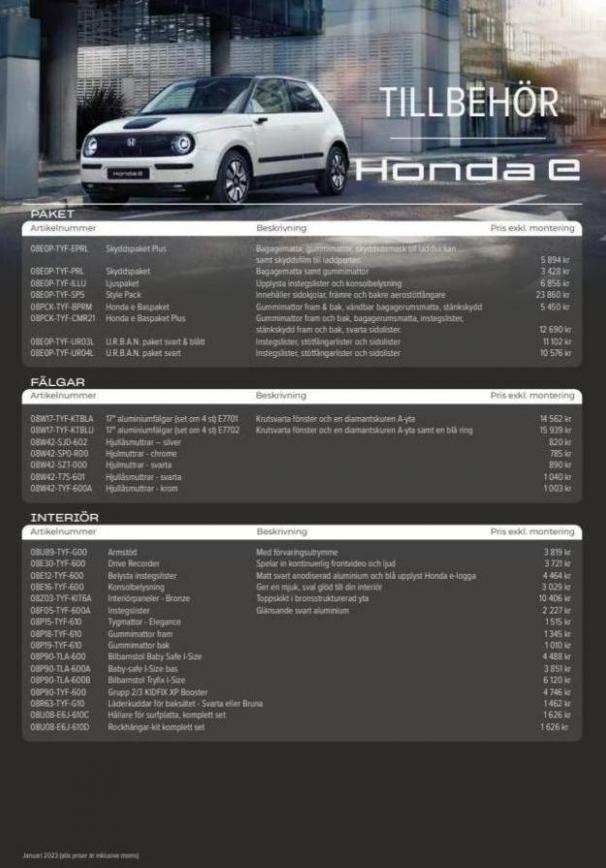 Honda e Tillbehör. Honda (2024-03-22-2024-03-22)