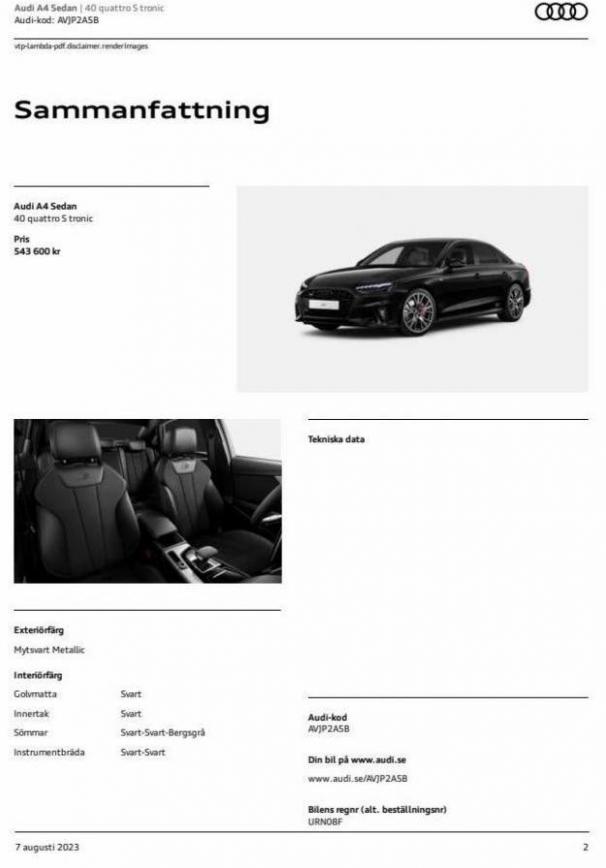 Audi A4 Sedan. Page 2