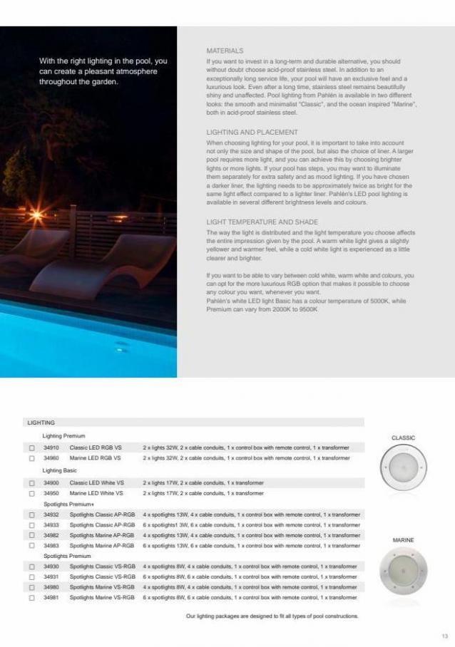 Pahlen Premium pool solutions. Page 13