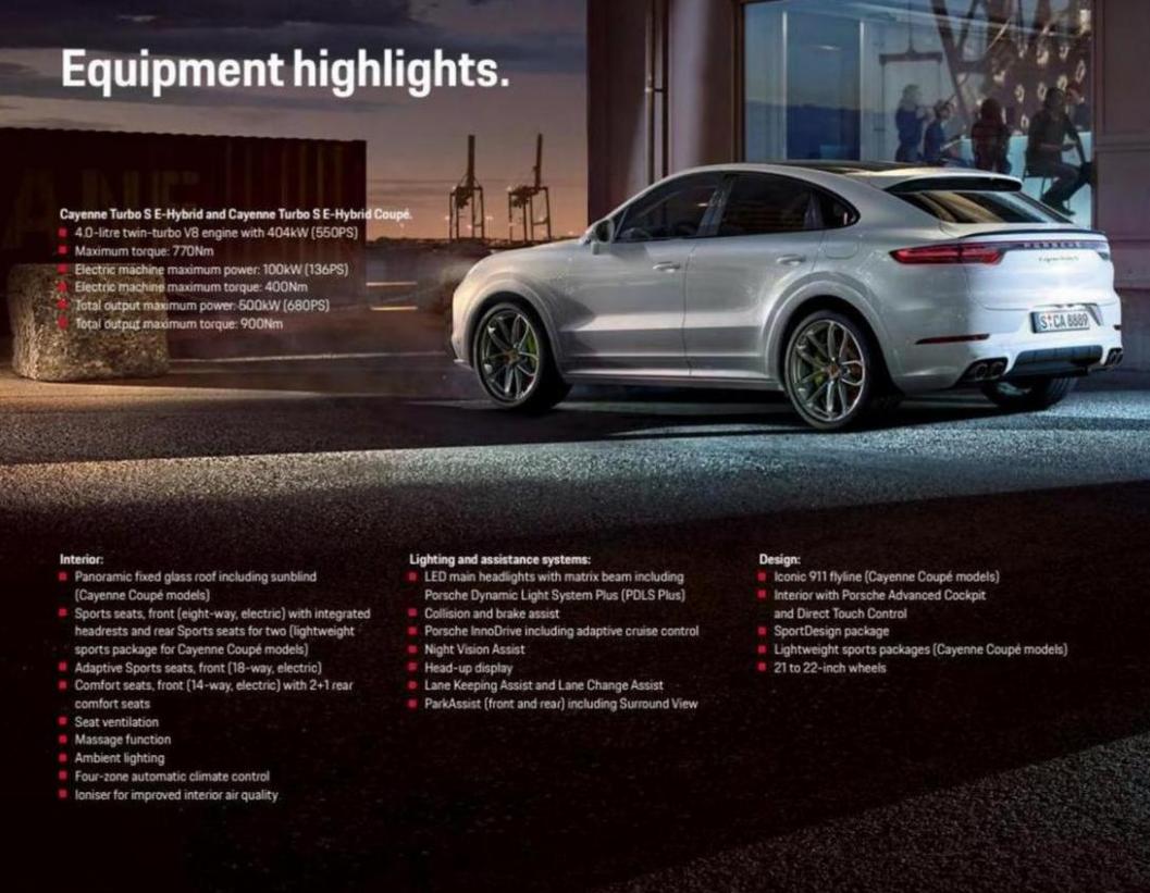 The new Cayenne Turbo S E-Hybrid models. Page 36