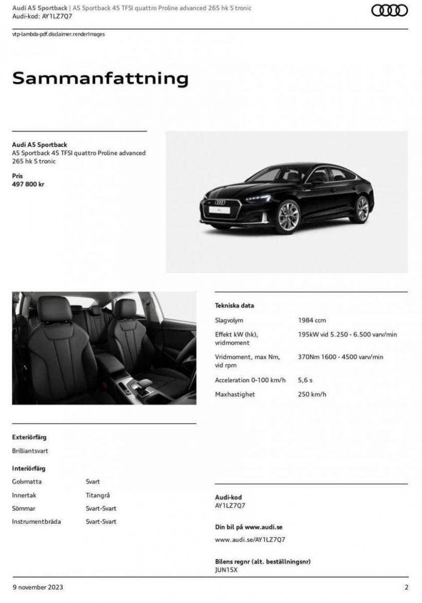 Audi A5 Sportback. Page 2