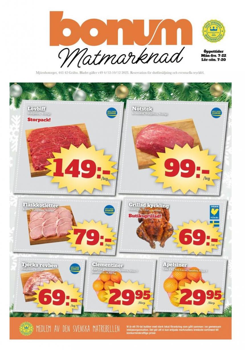 Bonum Matmarknad reklambad. Bonum Matmarknad (2023-12-10-2023-12-10)