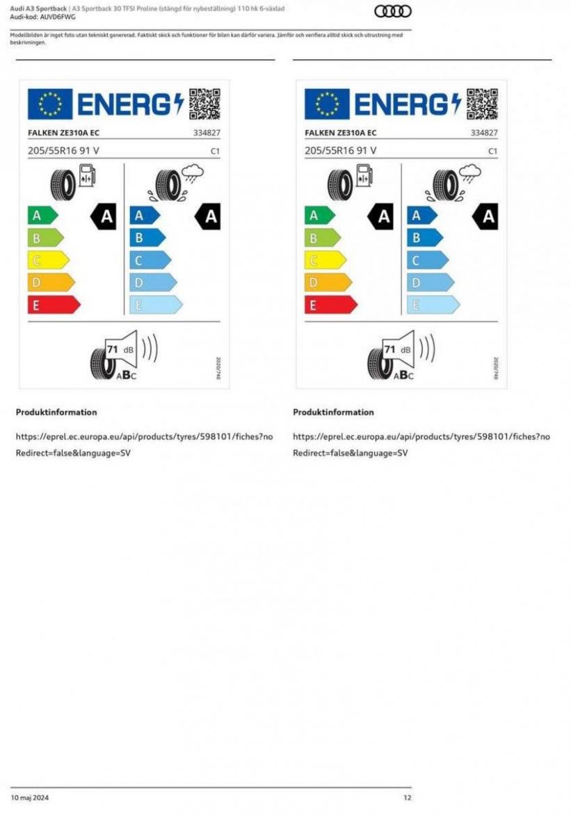 Audi A3 Sportback. Page 12