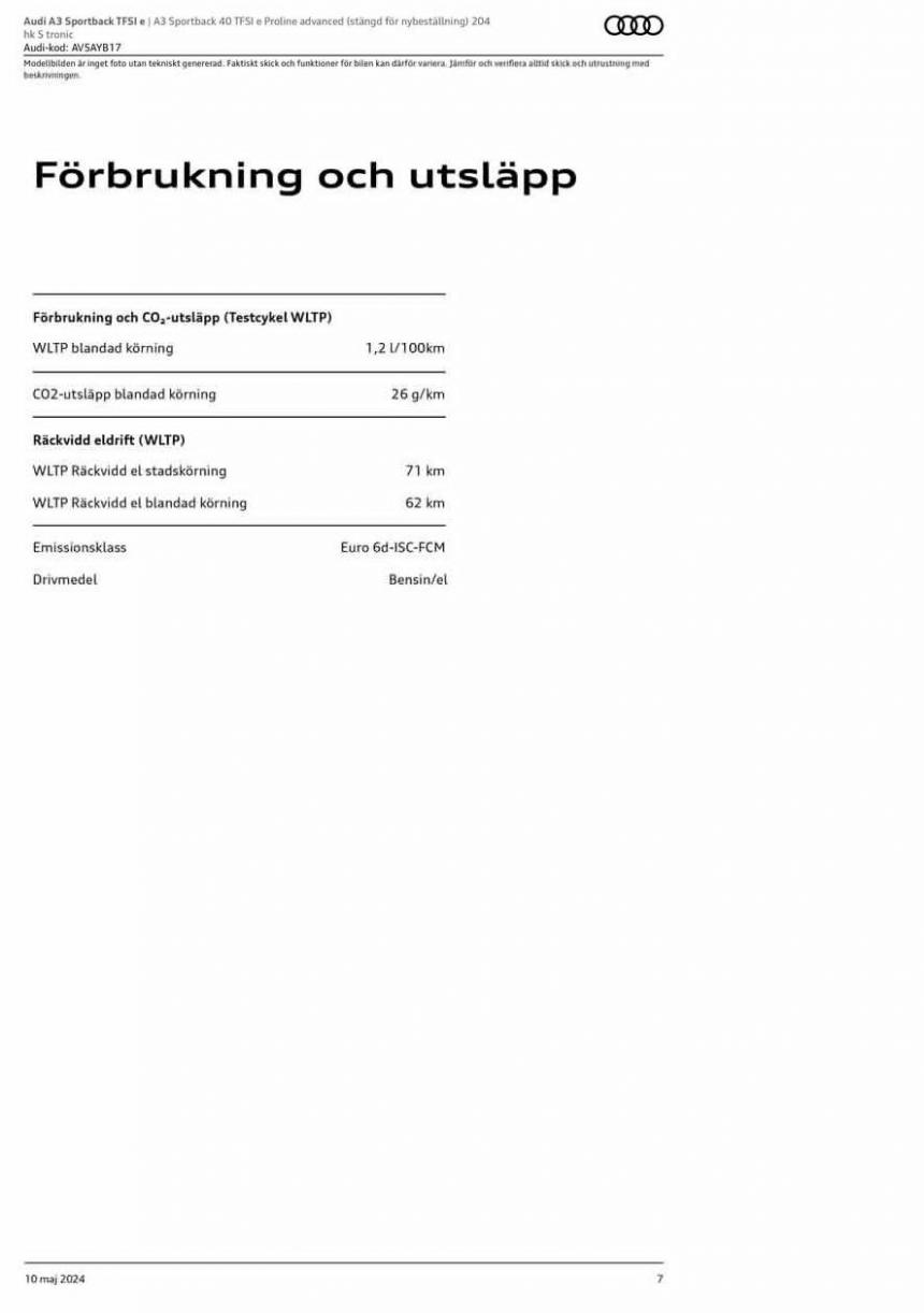 Audi A3 Sportback TFSI e. Page 7