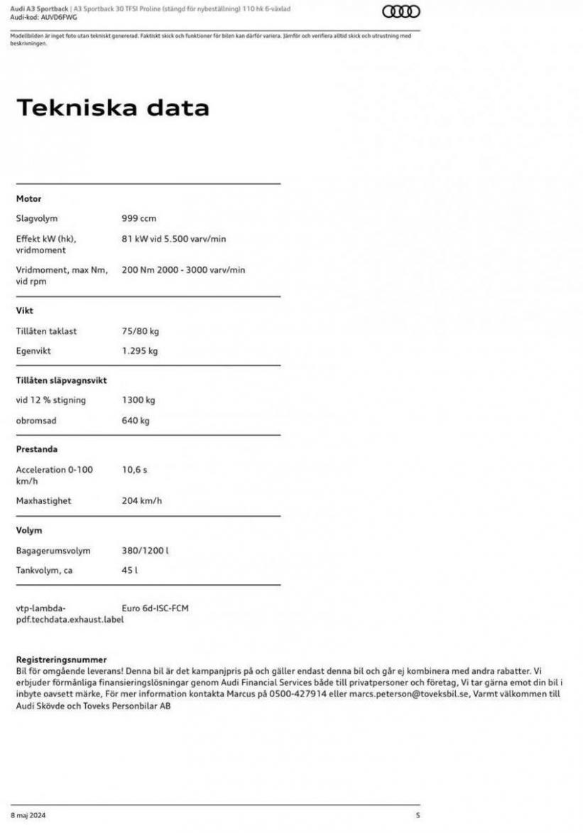 Audi A3 Sportback. Page 5