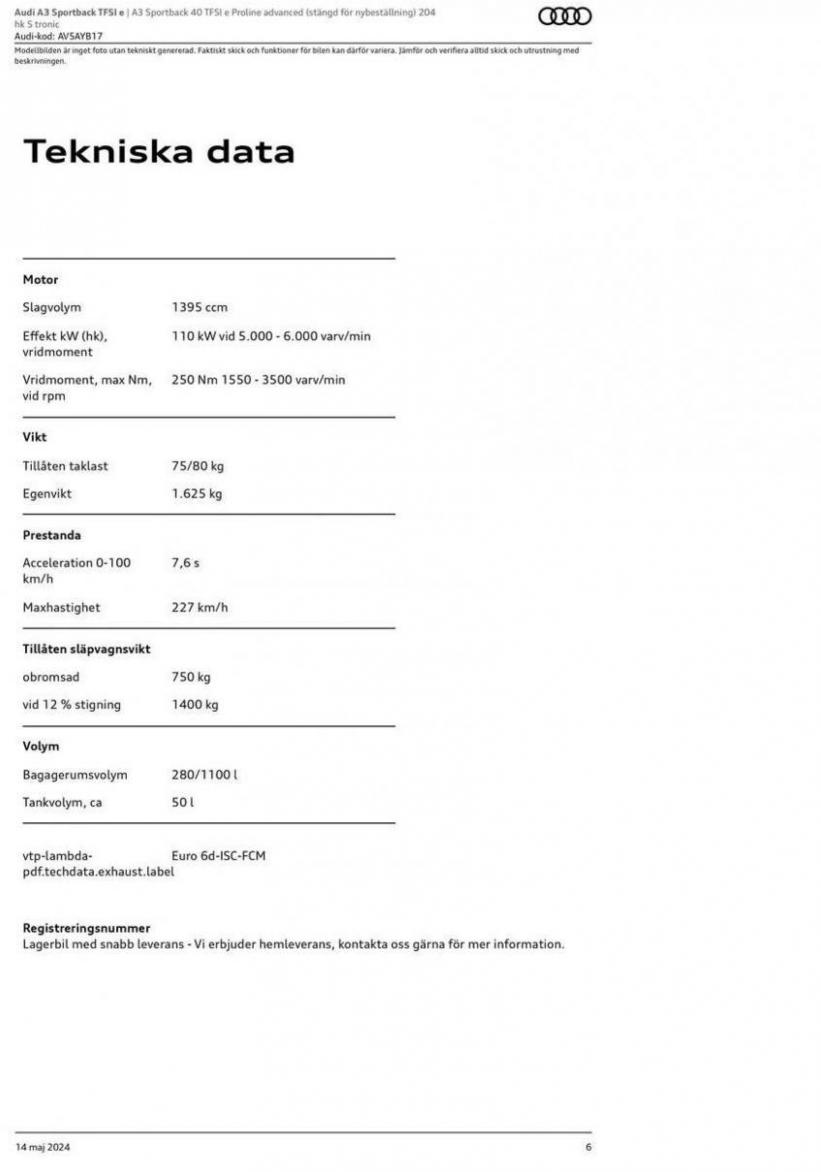 Audi A3 Sportback TFSI e. Page 6