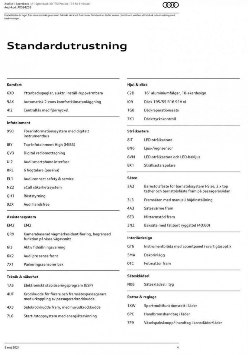 Audi A1 Sportback. Page 4